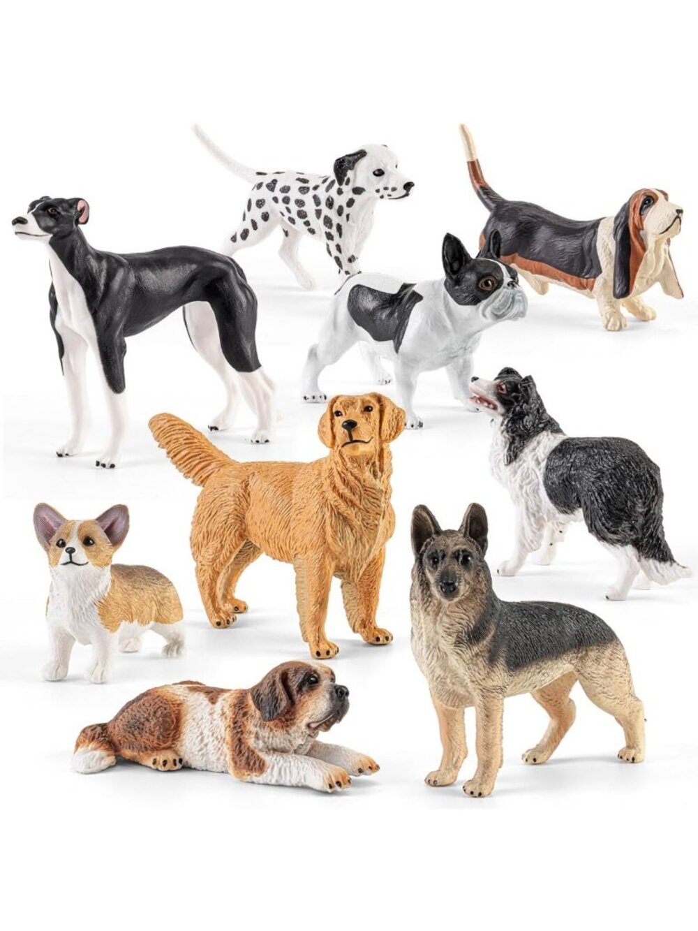 9 PCS Realistic Dog Figurines Set - Educational Animal Toys, Cake Toppers